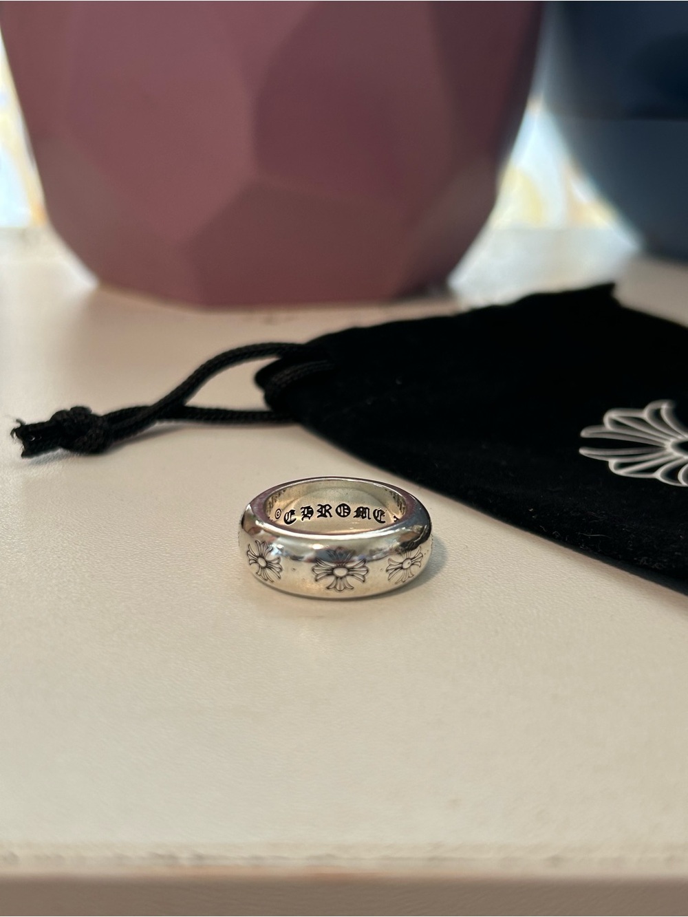 Vintage Chrome Hearts Sterling Silver Unisex Ring - 7